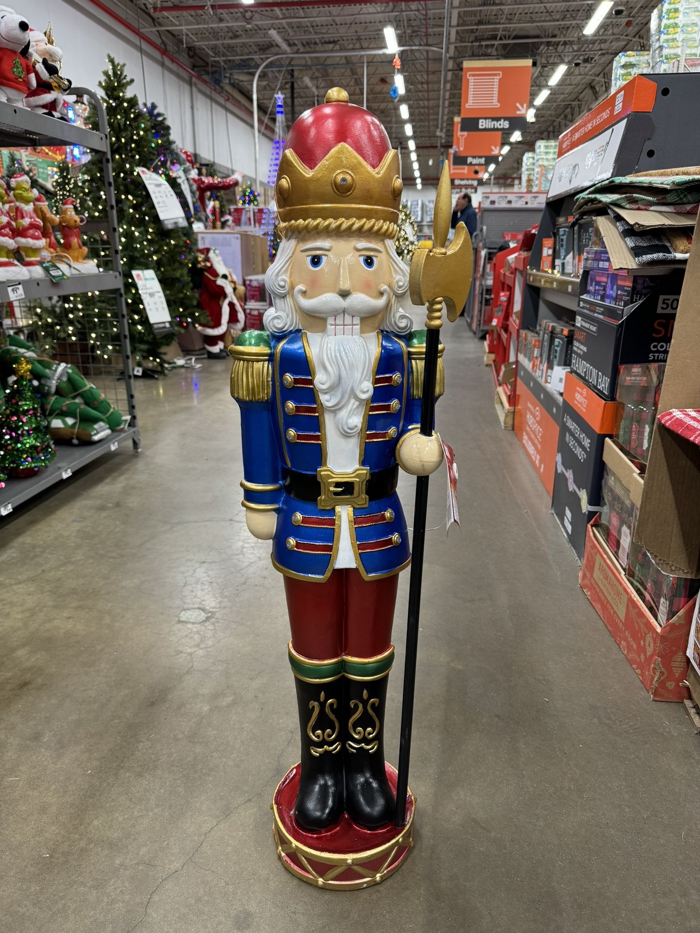 3.5 ft LED Pre-Lit Christmas Nutcracker with Axe Standing Decor Blow Mold