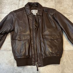 Eddie Bauer "Legend" Brown Leather Bomber Jacket, Med, Excellent 