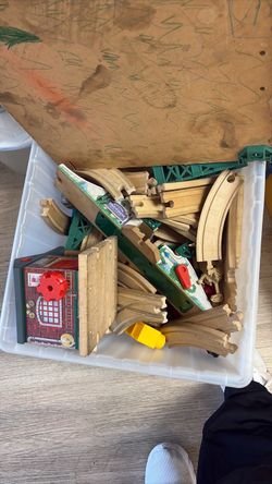 Wooden Train Track Set with Accessories