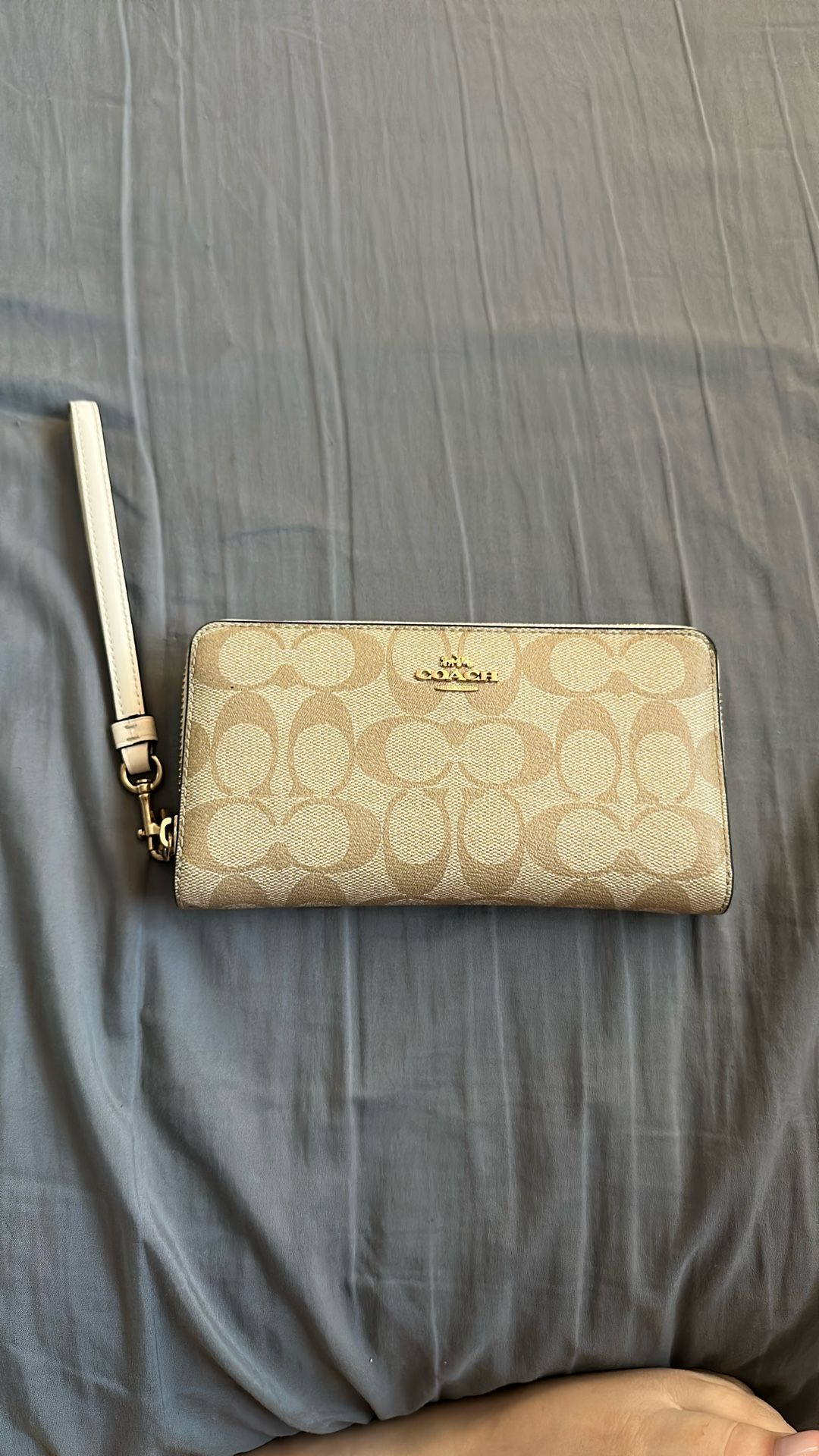 coach beige wallet wristlet