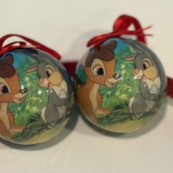Disney Store Vintage 2 Bambi Ornaments from A Christmas To Remember 1999