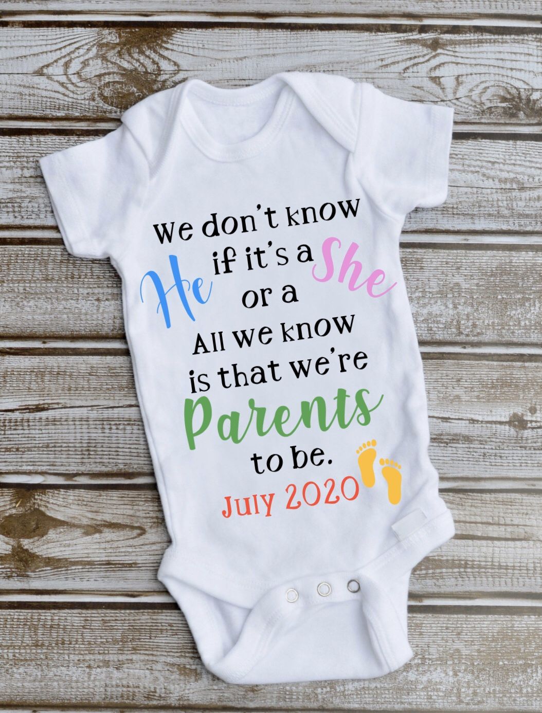 Cute pregnancy announcement onesie