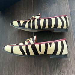 Zebra Pony Calf Gucci Loafers Size IT 36.5