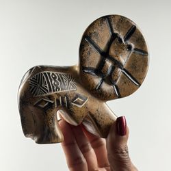 Vintage Hand Carved Soapstone Lion from Kenya by Swahili Imports 