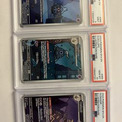 Duskull Psa 9, Dusclops Psa10, Dusknoir Psa9 Shrouded Fable Pokemon Card Slabs