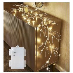 White Birch Garland w/Lights. 1 Piece! Brand New!