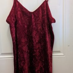 Womens Sexy Intimate Affair Large / 14 Red Burgundy Velour Velvet Tunic Top Nightgown Nightie Pajama. East or west