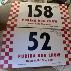 Purina dog chow Show contest number cards 1968