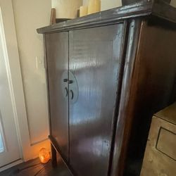 Antique Indian Wooden Armoire – Beautiful Statement Piece!