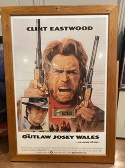 Clint Eastwood The Outlaw Josey Wales Full Size Signed Photograph And Movie Poster 