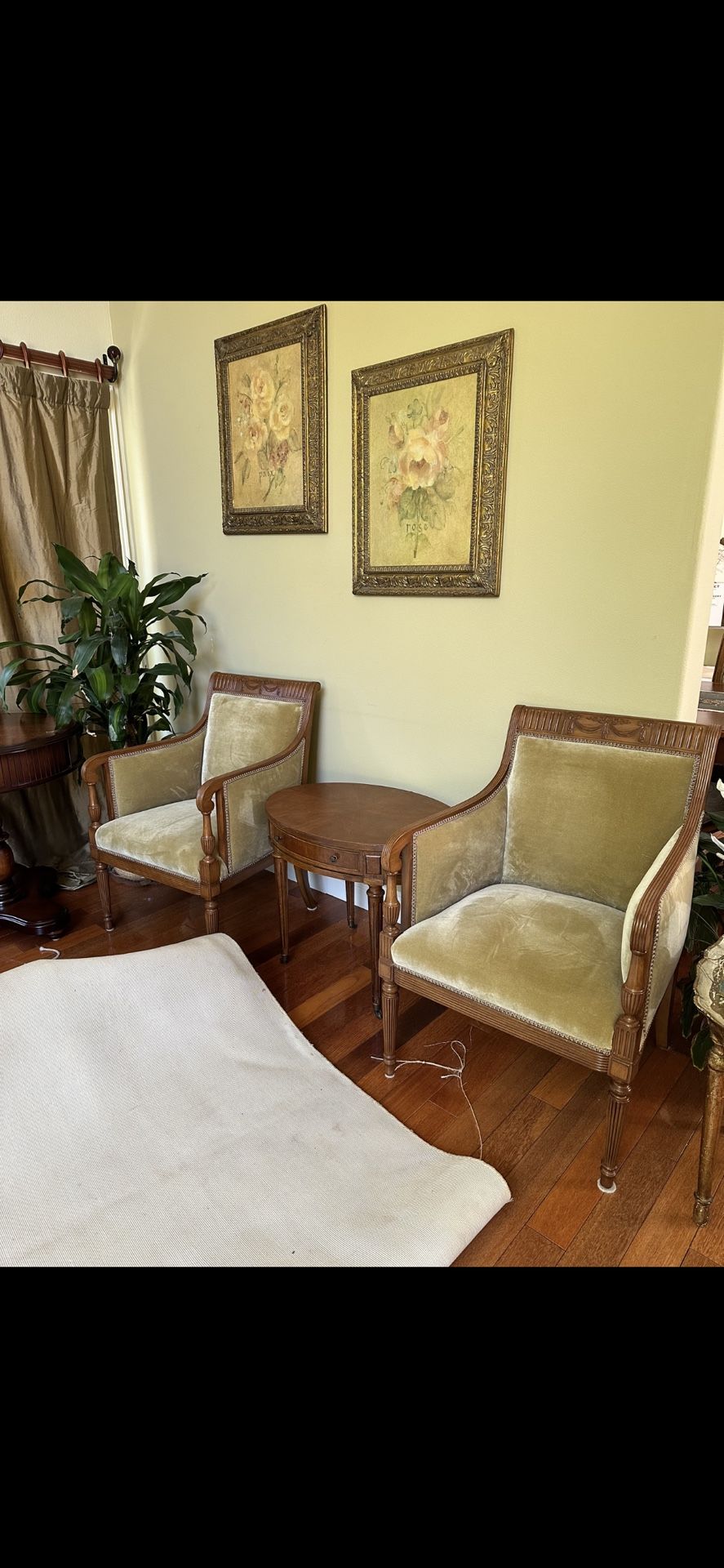 Antique Sofa And Chair Set With Two End Tables