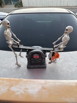 Animated Halloween Skeleton Seesaw Decoration