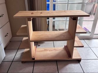 Wooden storage shelf