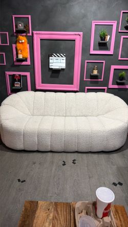 White buccle cloud couch