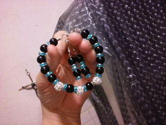 Genuine Onyx Dinner Bracelet $ earrings.