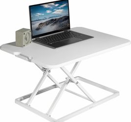 VIVO Ultra-Slim Single Top Height Adjustable Standing Desk Riser, White, DESK-V001JW