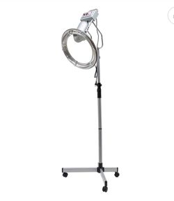 Adjustable Height Hair Styling Equipment - 360° Rotating Hair Dryer with Timer & Heat Settings for Salon & Home Use