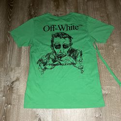 Public Television Off-White Tee- Size Small