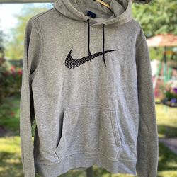NIKE Hoodie Men's Size M Nike Sportswear Club Pullover Gray Hoodie Embroidered Swoosh Jacket