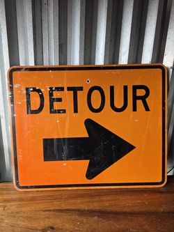 Authentic DETOUR → Road Sign 24x30 - Heavy Duty Aluminum