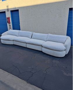 4-Piece White Fabric Modular
