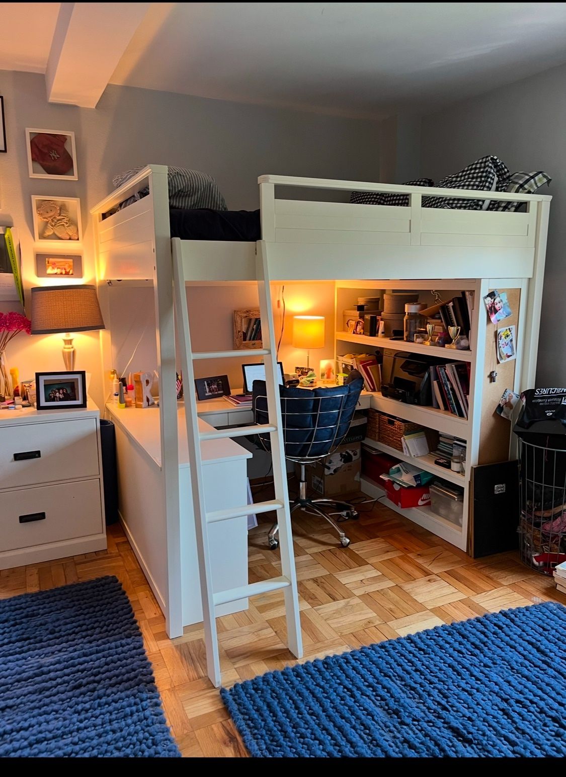 Pottery Barn Desk + Loft Full Bed + Chair