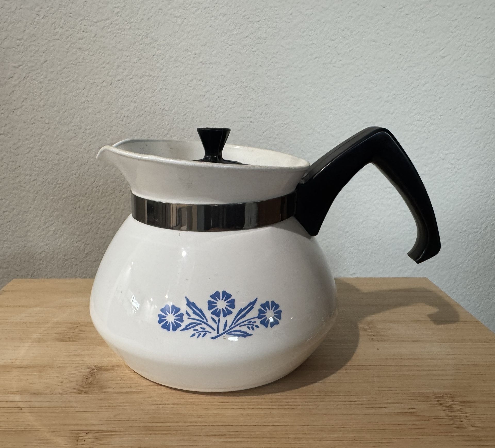Vintage Corning Ware Blue Cornflower Coffee Pot/Carafe - 3 Cups