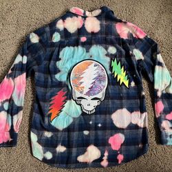Flannel w/Grateful dead Patches 