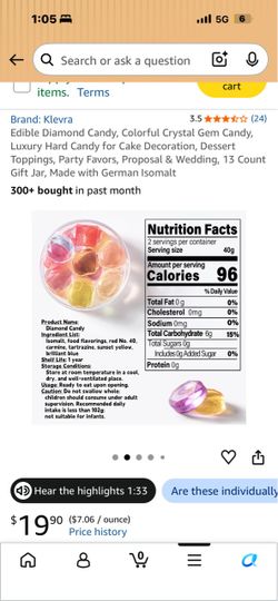 Gem candy edible for cake decorating