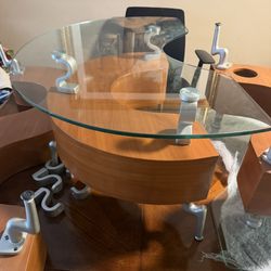Italian glass coffee table set