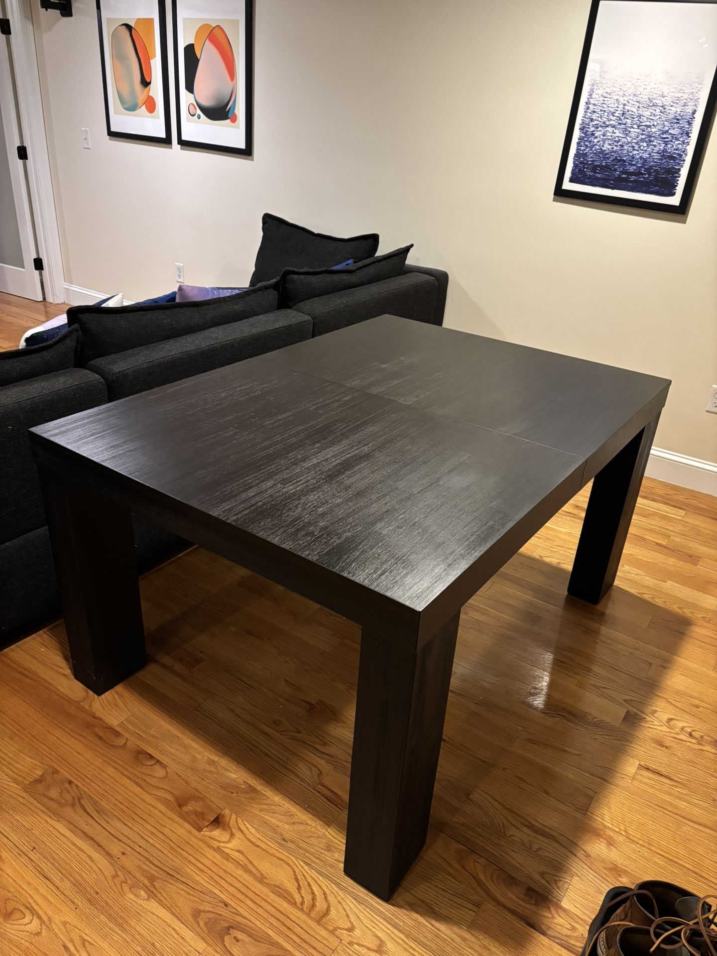 Sleek Minimalist Modern Black Wood Dining Table