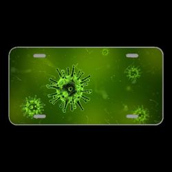 License Plate Novelty Car Front Virus Microscope Infection Illness