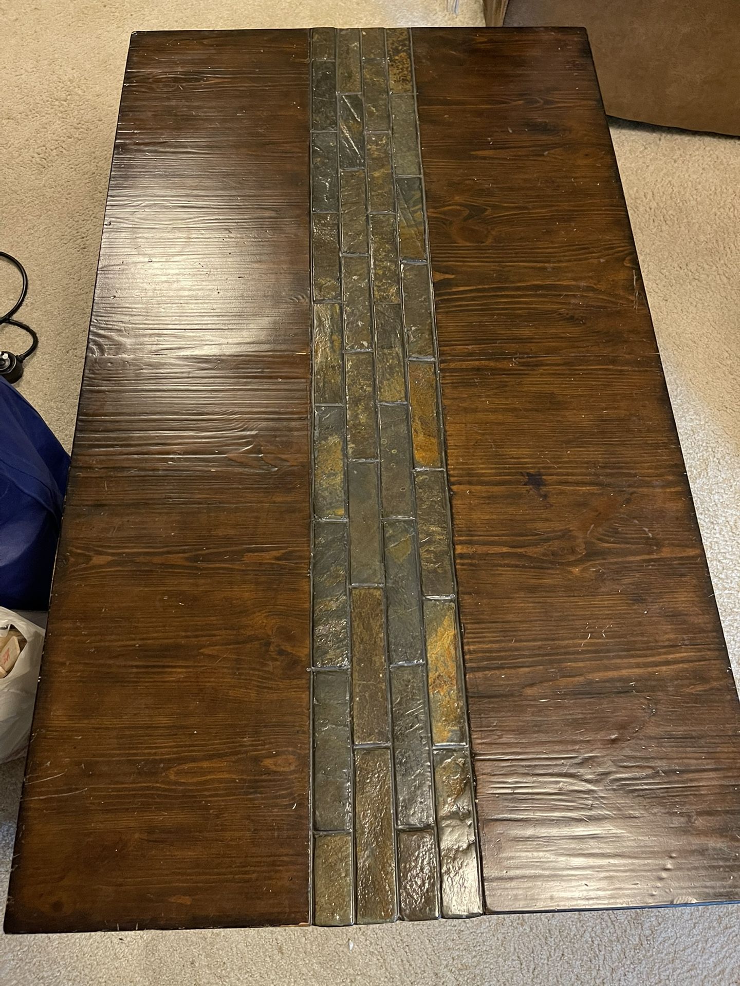 Wood W/real Stone Inlaid