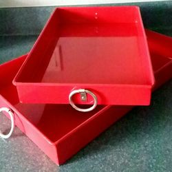 Two Decorative Metal Trays 