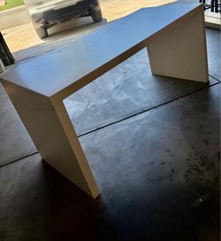 Clean white IKEA Malm desk