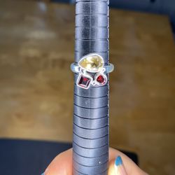 4 Different Sterling Silver 3-stone Rings, Various Sizes. Price For All 