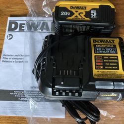 BRAND NEW Dewalt 5ah Battery And Charger NEVER USED