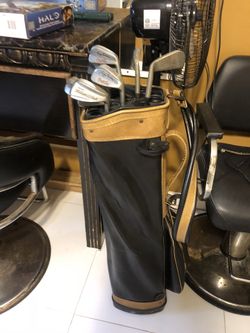 Golf clubs and bag