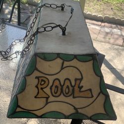 Vintage Pool Table Lamp Tiffany Style 