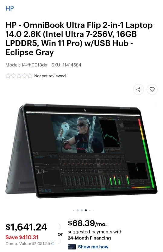 Hp Omnibook Ultra 14" 2 In 1 Laptop/tablet Touchscreen Computer