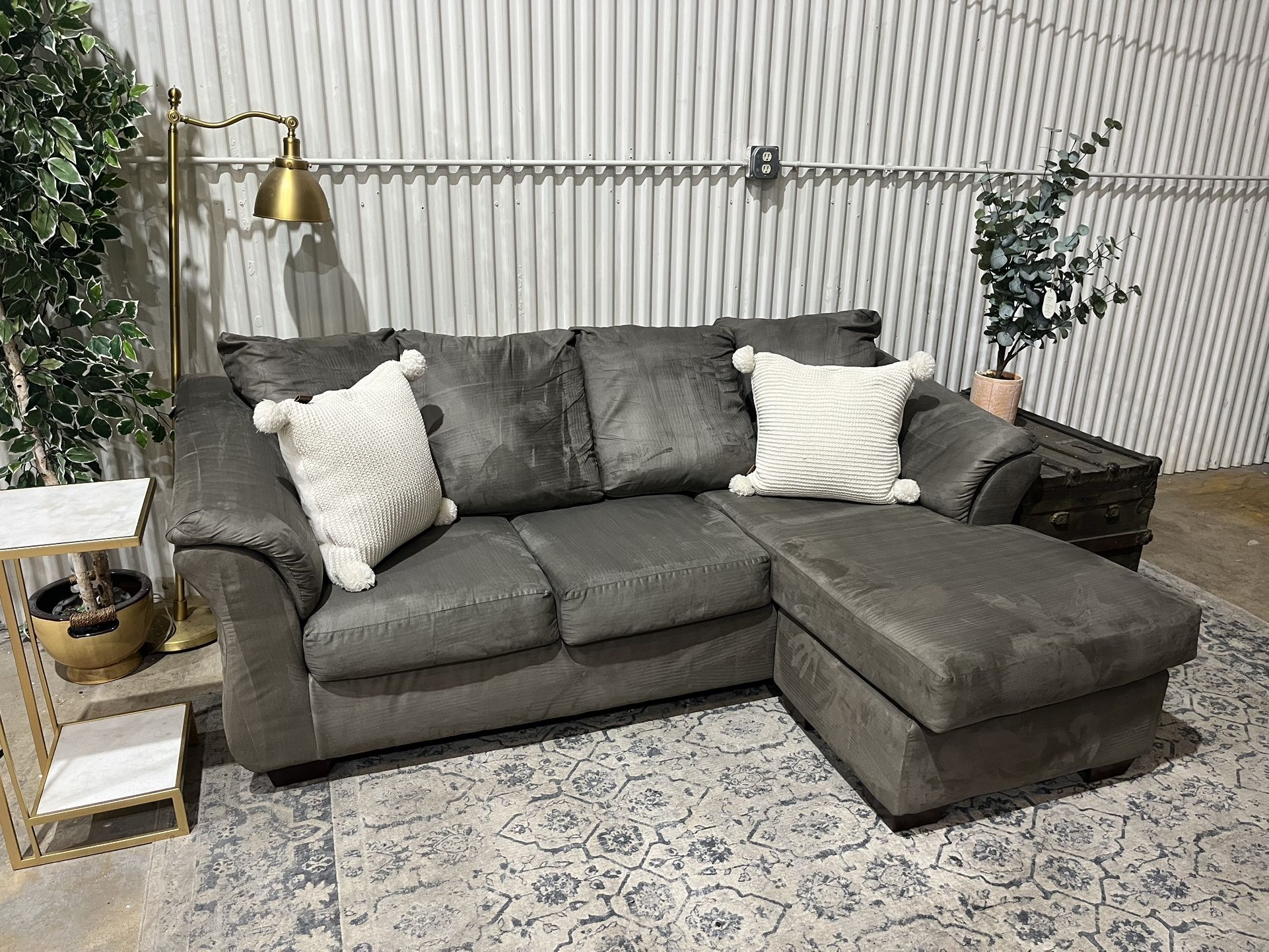 Sectional Sofa Couch - Reversible Chaise - Ashley Brand - Cleaned - Comfy - Delivery Available