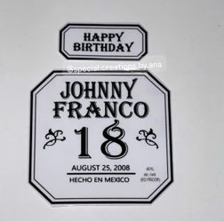 Custom personalized birthday bottle label