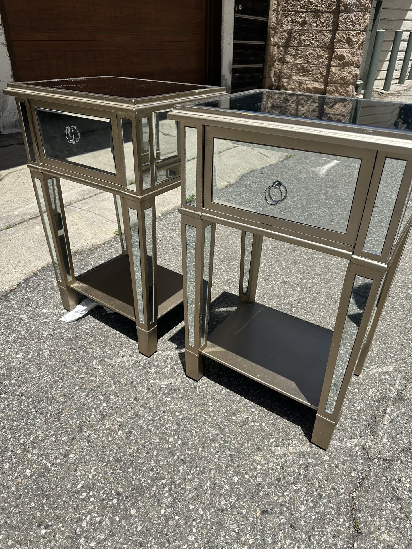 Two Mirror Nightstands