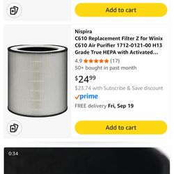 Winix C610 Replacement Air Filter