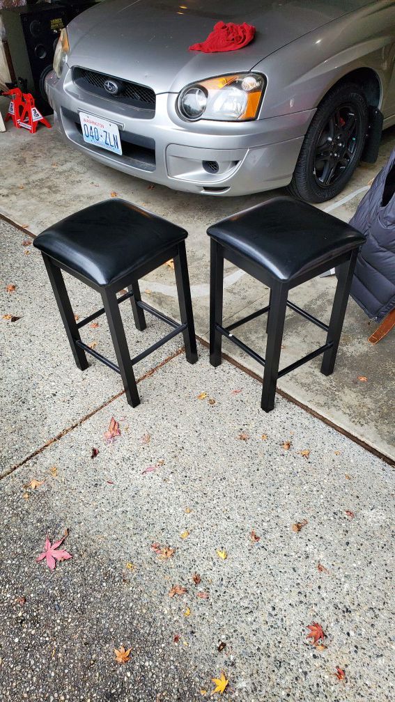 Two small black stools