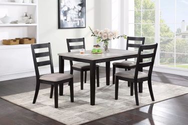 Brand New Black & Grey 5pc Dining Table Set