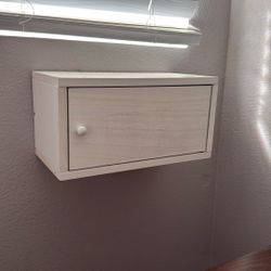 Nightstand for Wall Floating Nightstand with Removable Door Rustic Wood Bedside Shelves Vintage White 