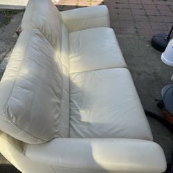 White Leather Couch 