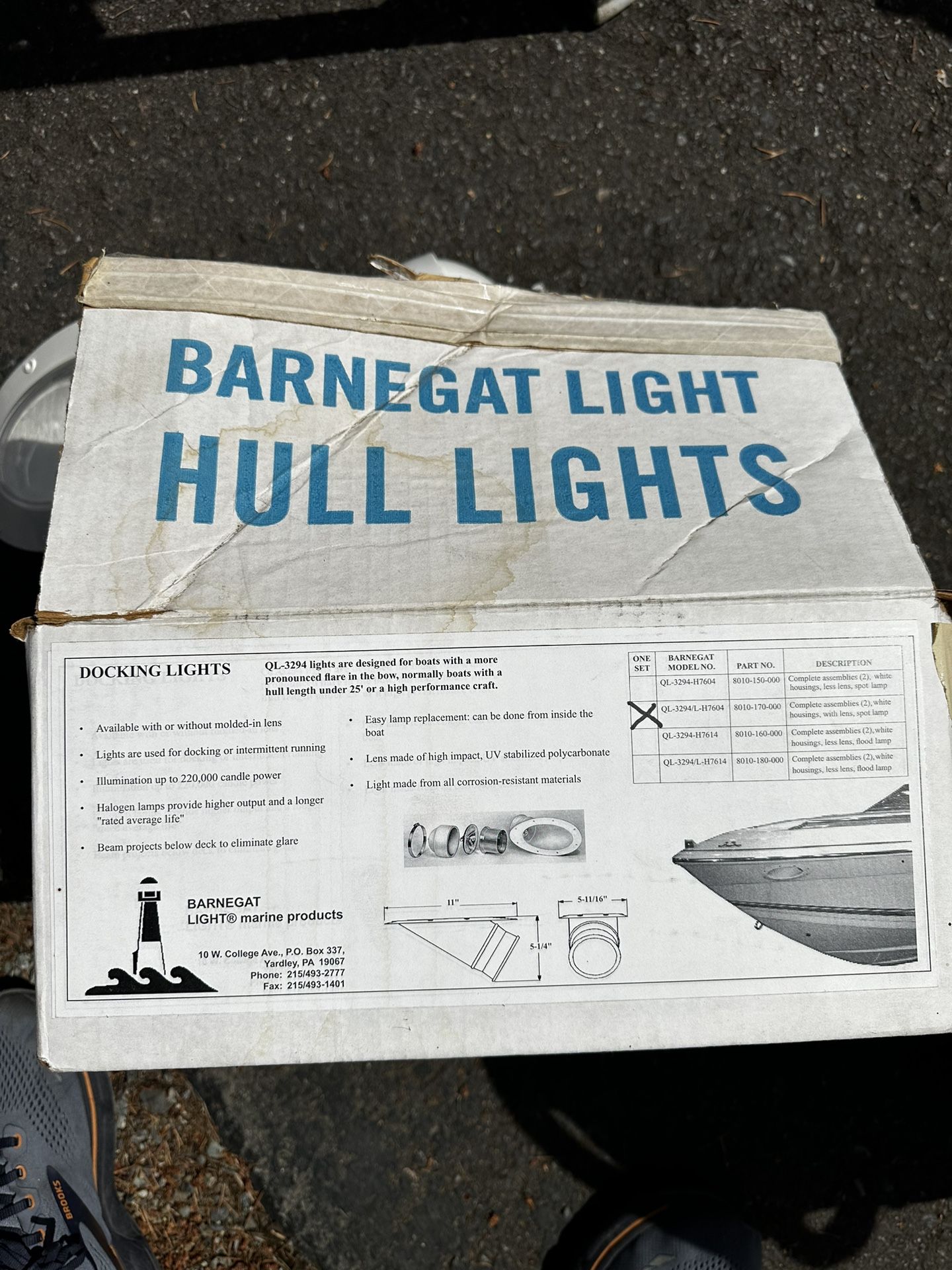 Pair Of In-Hull Boat Docking Lights