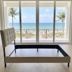 Queen Frame And Box Spring Modern Midcentury 